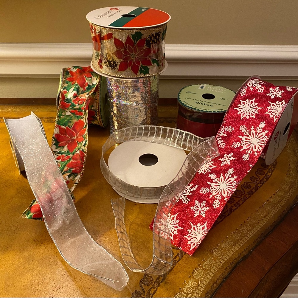 7 rolls of Holiday Ribbon